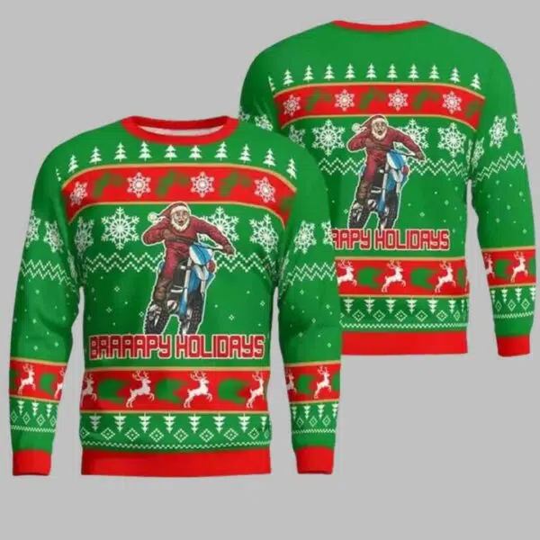 Santa Moto Ugly Christmas Sweater 2