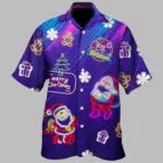 Santa Neon Light Christmas Hawaiian Shirt