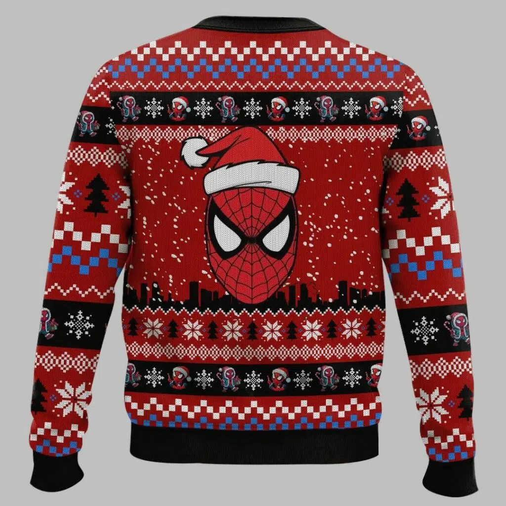 Santa Parker Spiderman Christmas Ugly Christmas Sweater 3