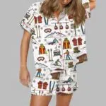 Skiing Theme Satin Pajama Set