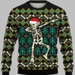 Skull Dabbing Ugly Christmas Sweater