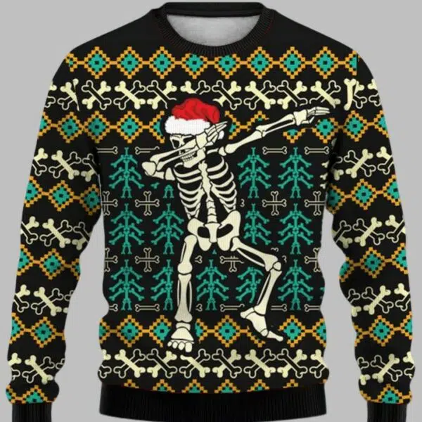 Skull Dabbing Ugly Christmas Sweater 2