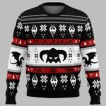 Skyrim Dragon Fa La La La La Ugly Christmas Sweater