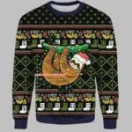 Sloth Light Ugly Christmas Sweater