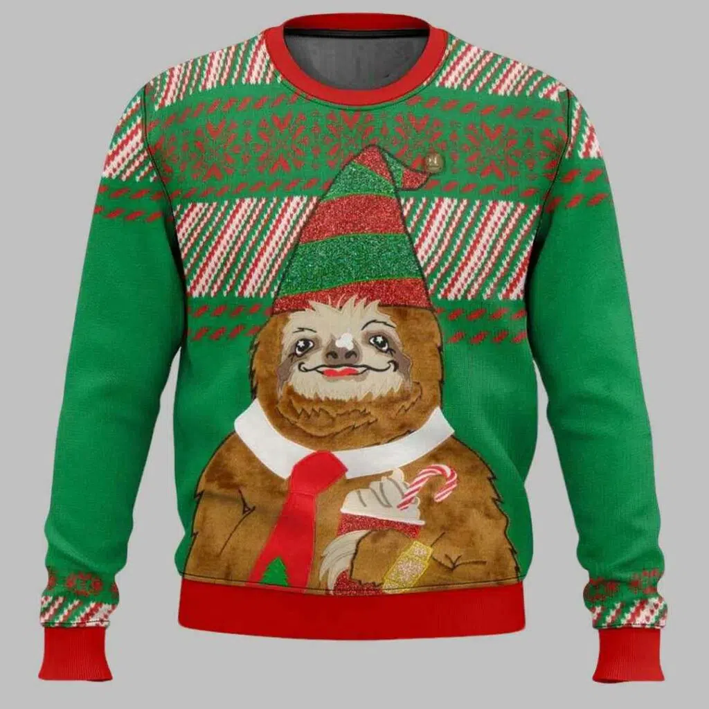 Sloth Santa Ugly Christmas Sweater 2