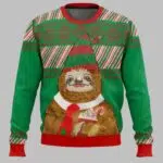 Sloth Santa Ugly Christmas Sweater