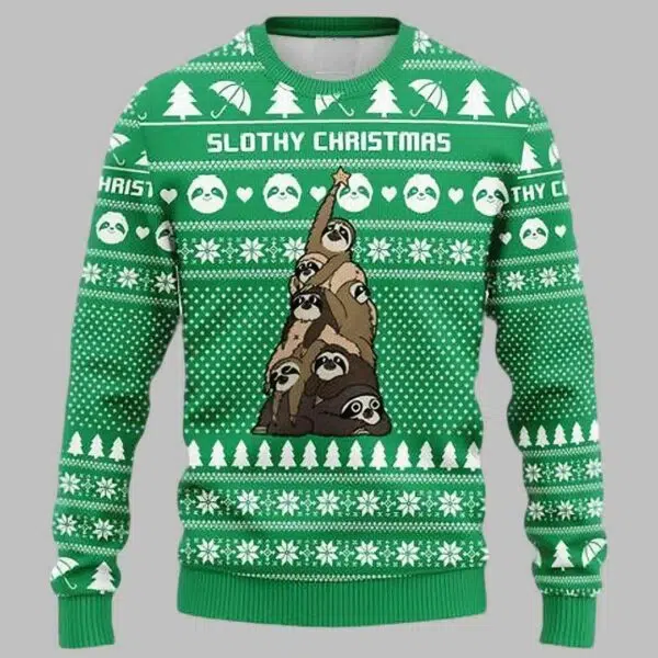 Slothy Tree Christmas Ugly Sweater 2