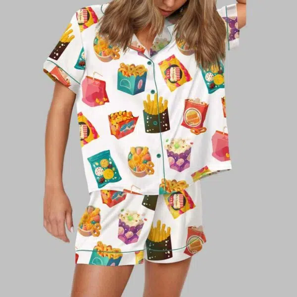 Snacks Satin Pajama Set 2