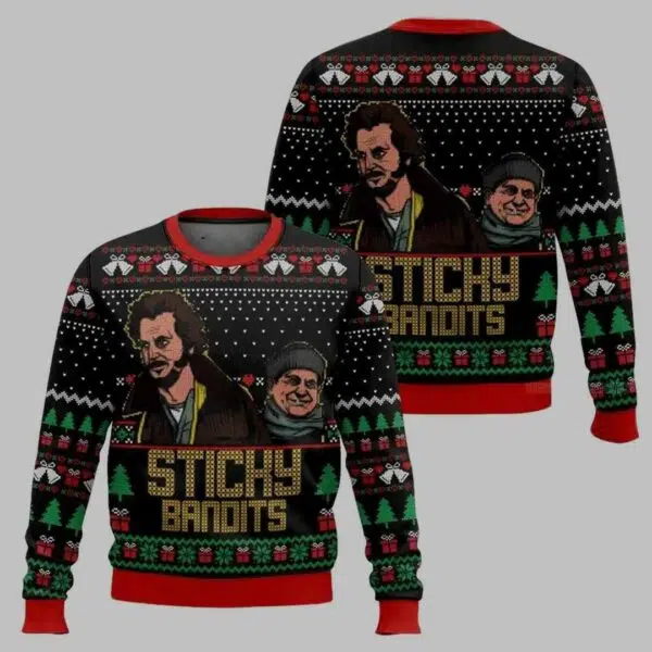 Sticky Bandits Home Alone Xmas Ugly Christmas Sweater 2