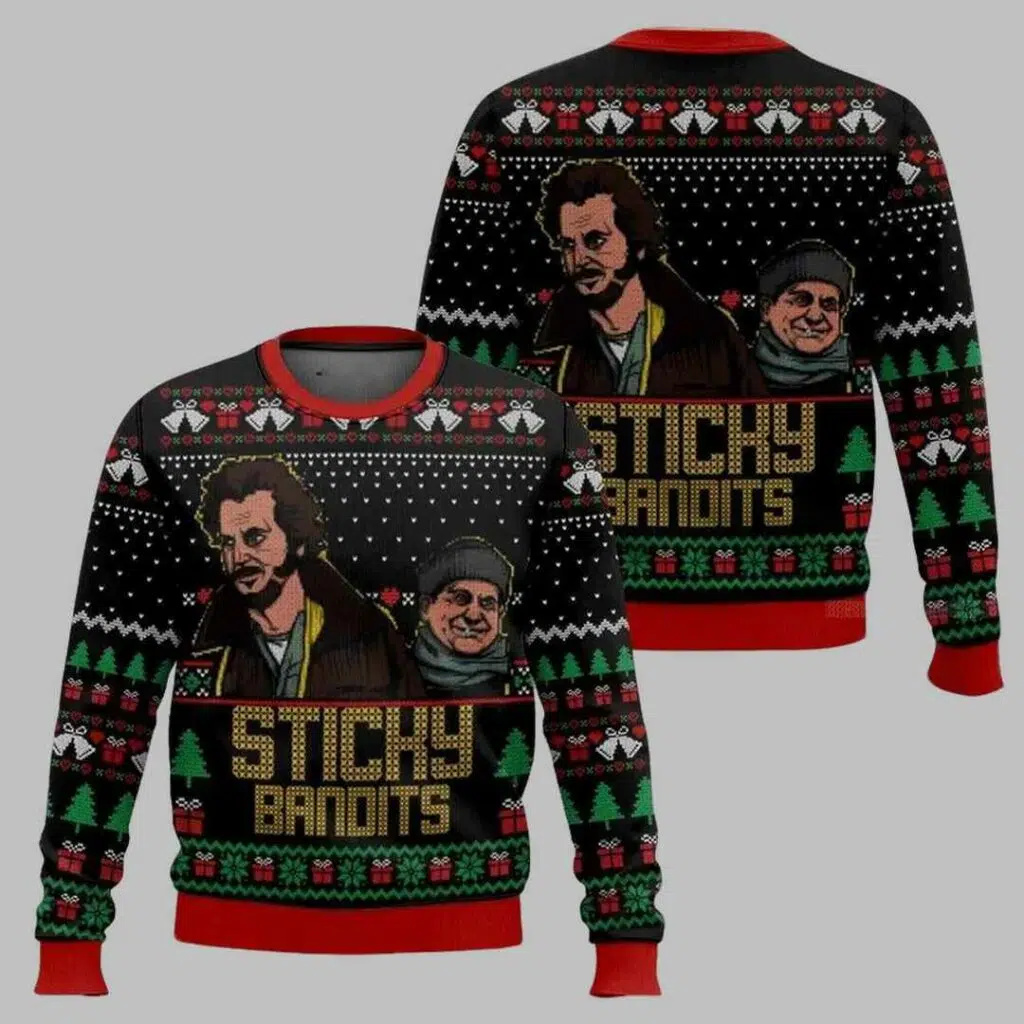 Sticky Bandits Home Alone Xmas Ugly Christmas Sweater 3