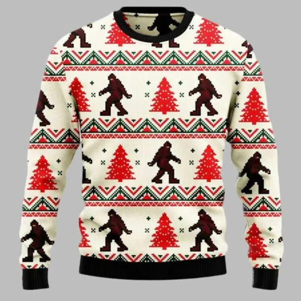 Stylish Bigfoot Ugly Christmas Sweater 2