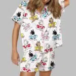 Swimming French Bulldog Satin Pajama Set