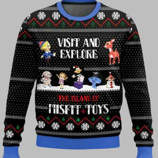 The Island of Misfit Toys Rudolph Christmas Sweater 1