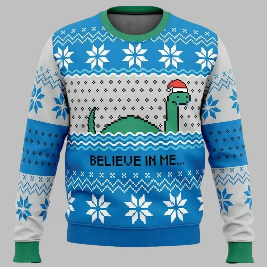 The Loch Ness Monster Believe In Me Nessie Ugly Christmas Sweater 3