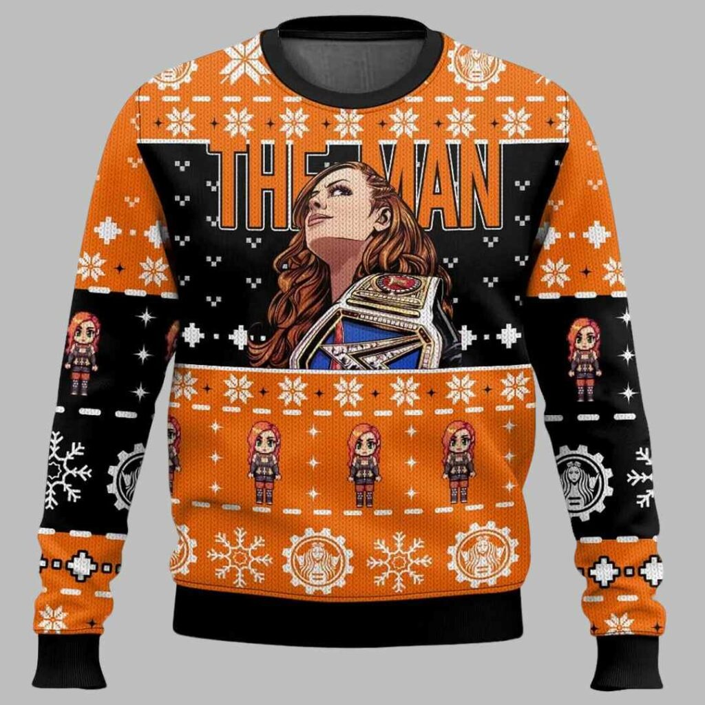 The Man Becky Lynch Ugly Christmas Sweater 2 The Man Becky Lynch Ugly Christmas Sweater 2