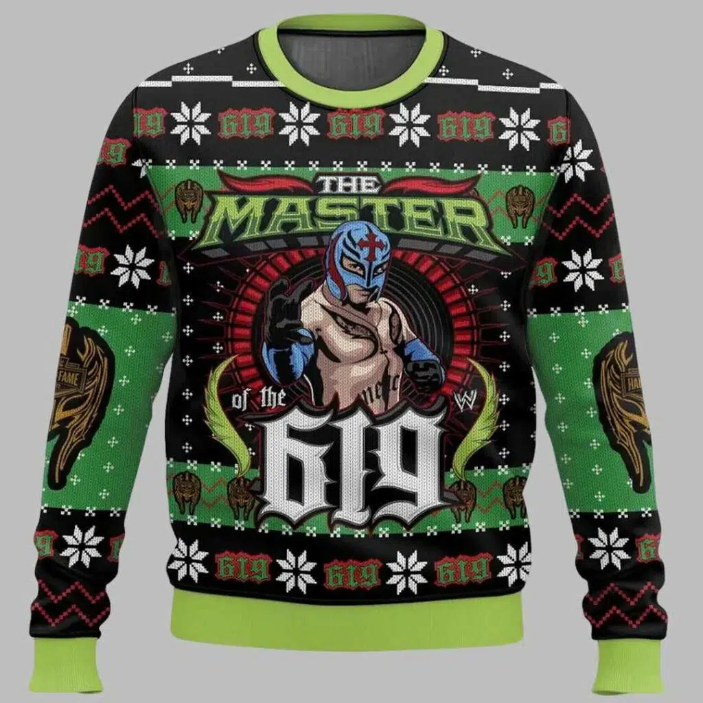 The Master Of The 619 Rey Mysterio Ugly Christmas Sweater 3