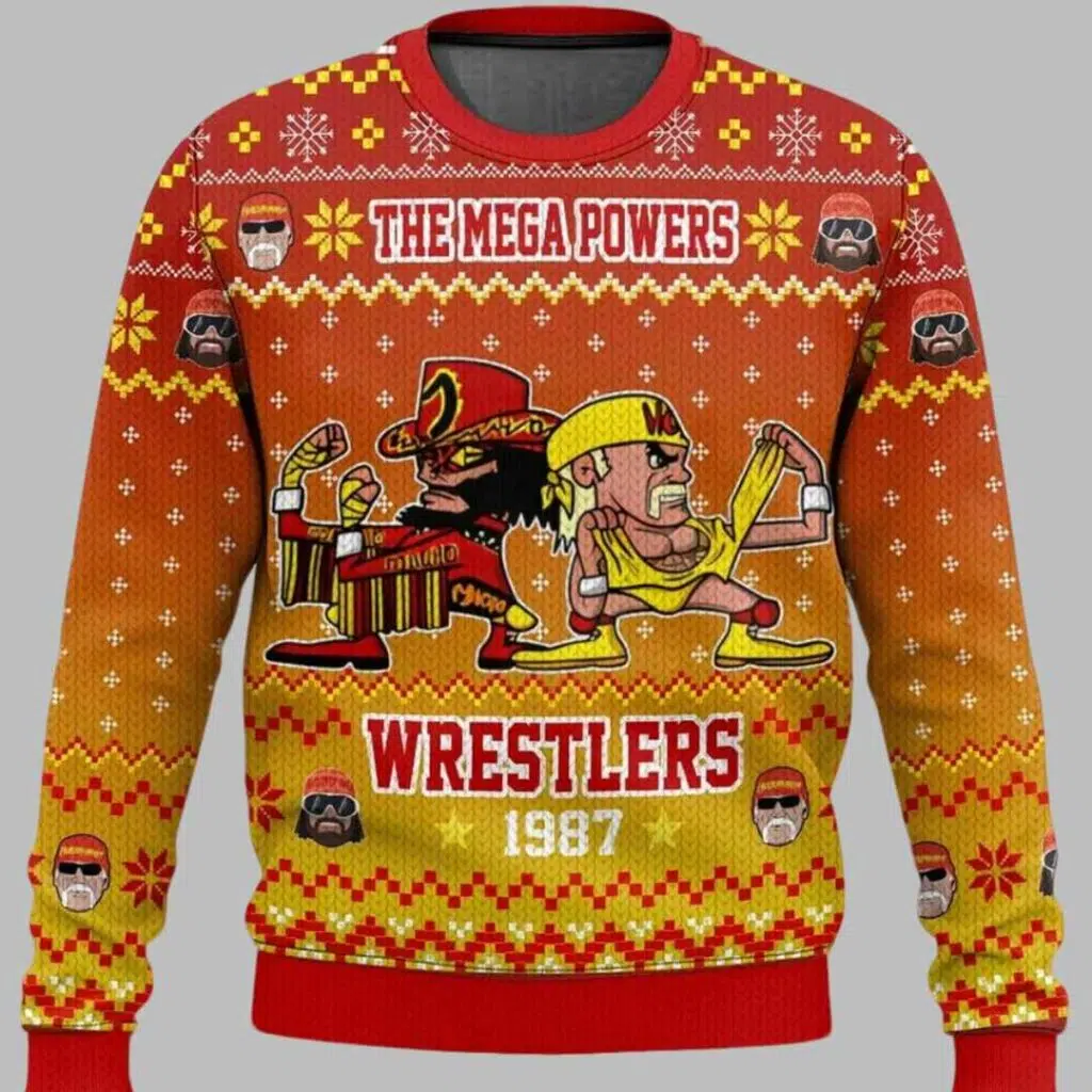 The Mega Powers Wrestlers Macho Man and Hulk Hogan Ugly Christmas Sweater 1