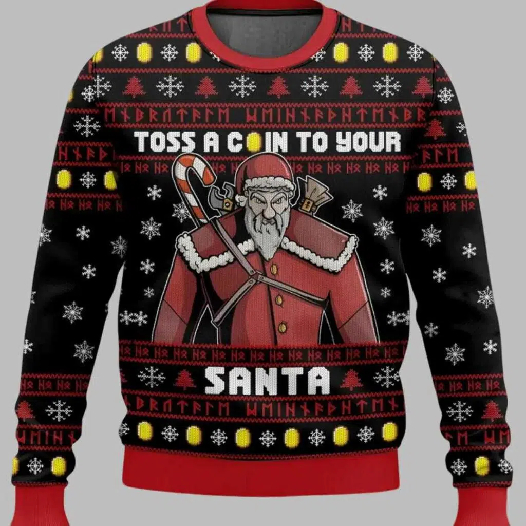 The Witcher Santa Claus Toss A Coin To Your Ugly Christmas Sweater 1