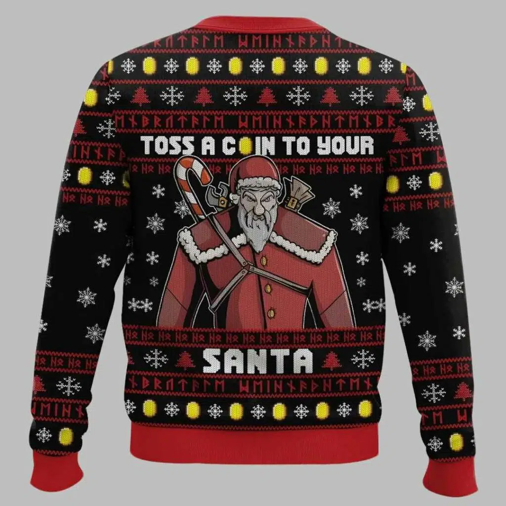 The Witcher Santa Claus Toss A Coin To Your Ugly Christmas Sweater 2