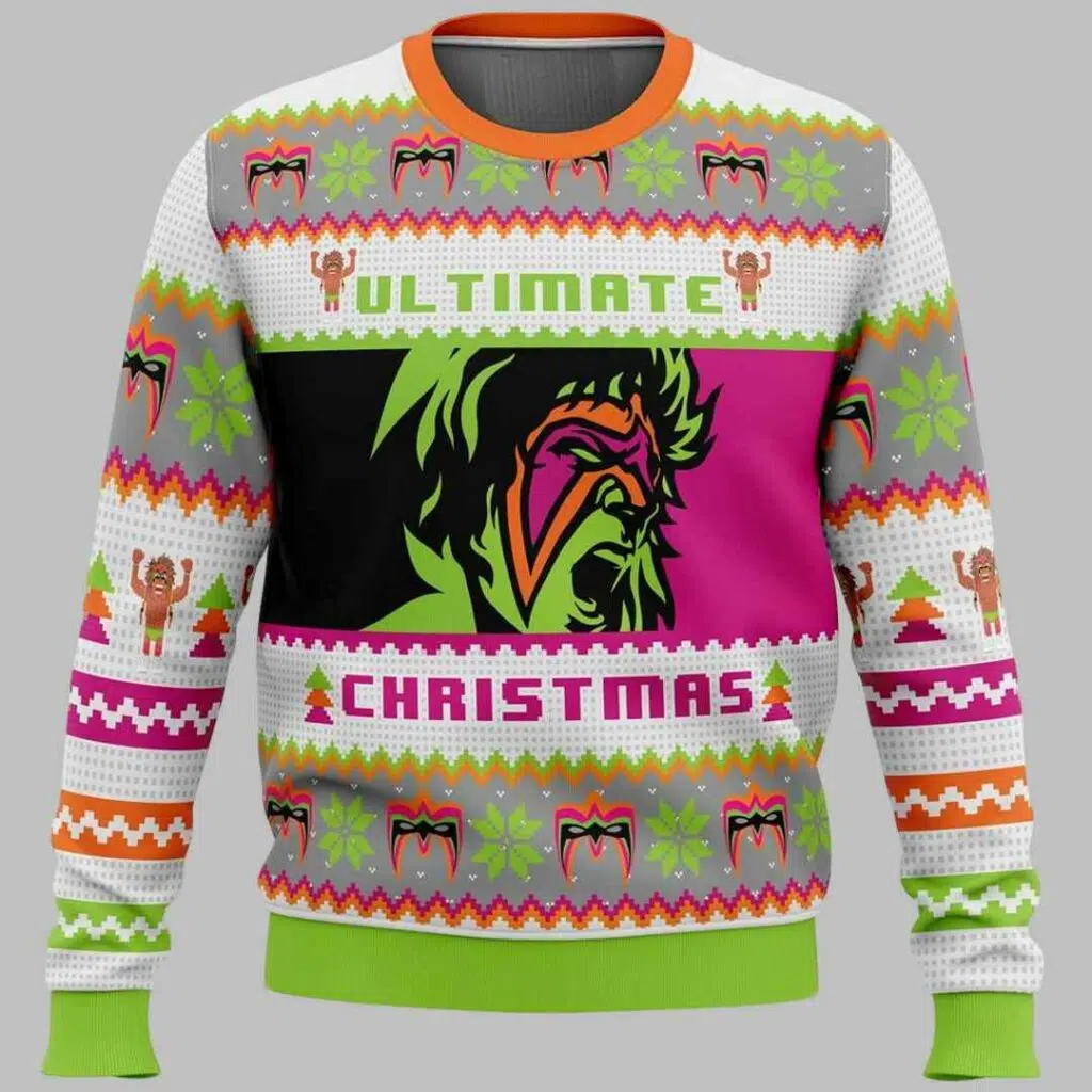 Ultimate Warrior Christmas Pro Wrestling Ugly Christmas Sweater 2