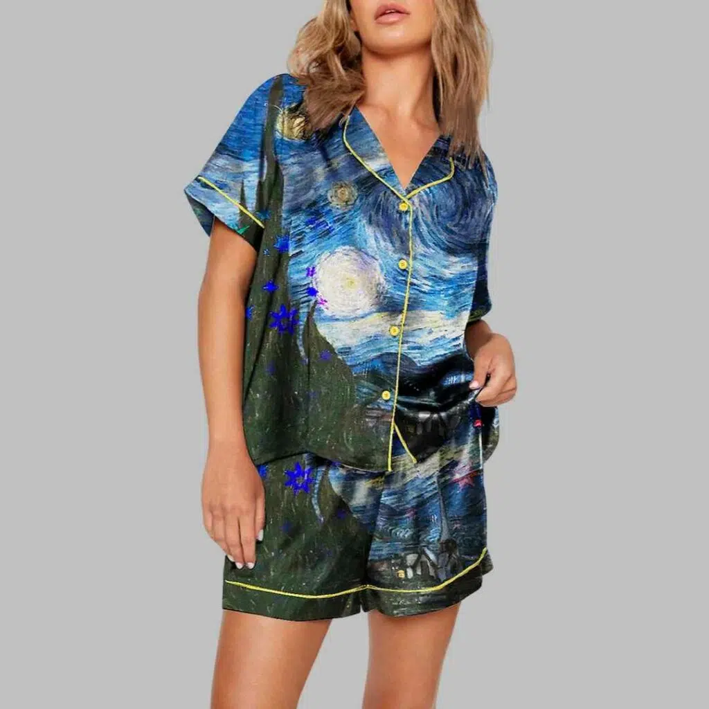 Van Gogh The Starry Night Art Print Pajama Set 2