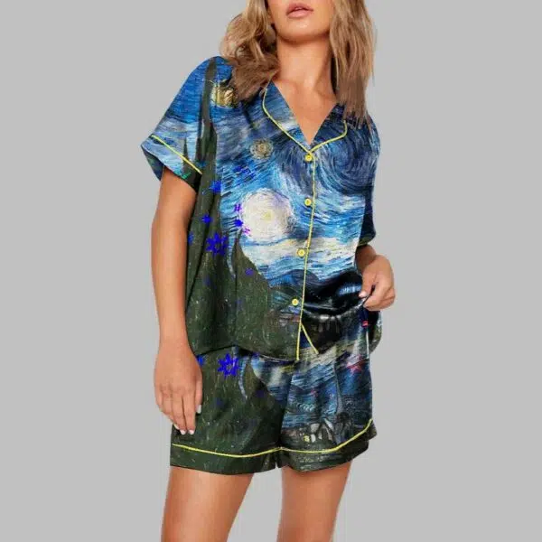 Van Gogh The Starry Night Art Print Pajama Set 2