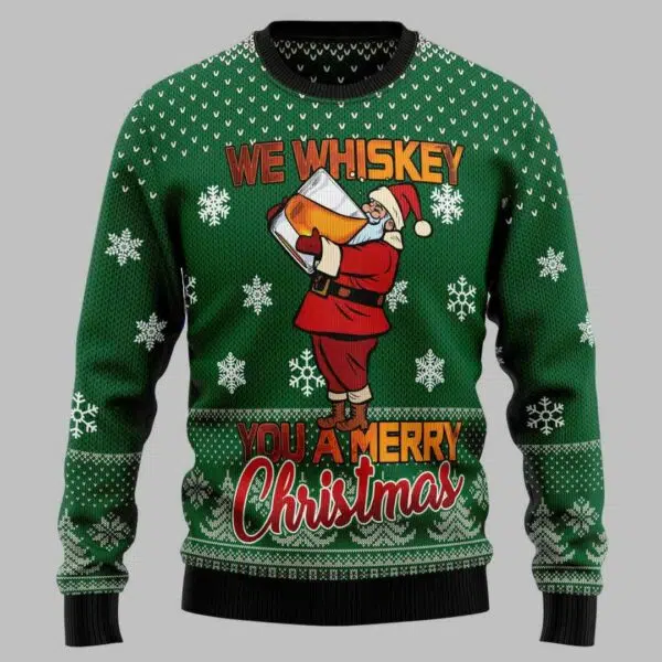 We Whiskey You A Merry Christmas Ugly Christmas Sweater 3