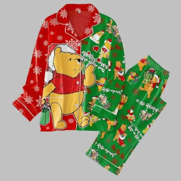 Winnie Pooh Christmas Pajamas Set 2 1