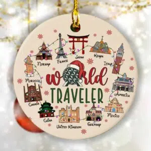 World Traveler Ceramic Christmas Ornament 2