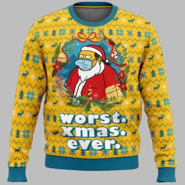 Worst Christmas Ever Simpsons Ugly Christmas Sweater 1