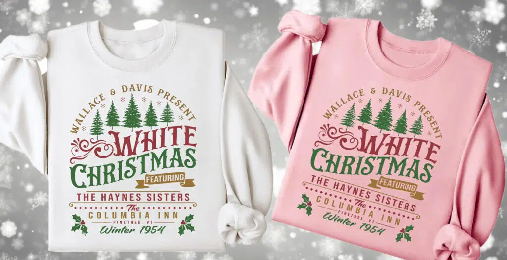 white chrismas sweatshirt gullprint