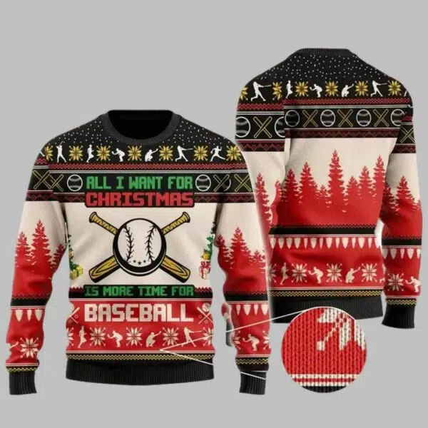 Baseball Ugly Christmas Sweater 3