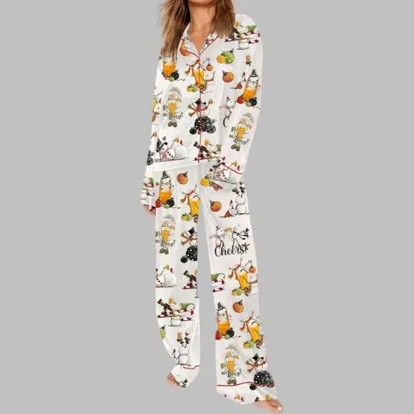 Beer Drinking Snowman Pajama Set 3