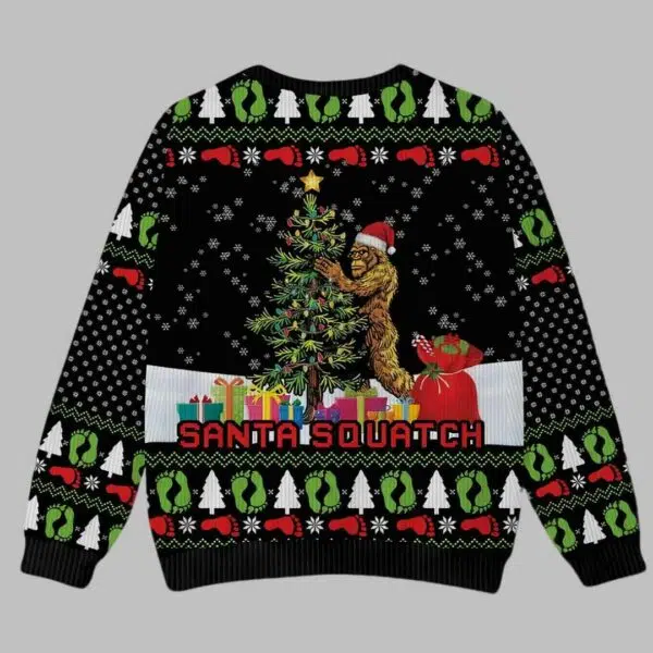 Bigfoot Santa Squatchs Ugly Christmas Sweater 3