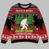 Bigfoot Squatching Through The Snow Ugly Christmas Sweater 1