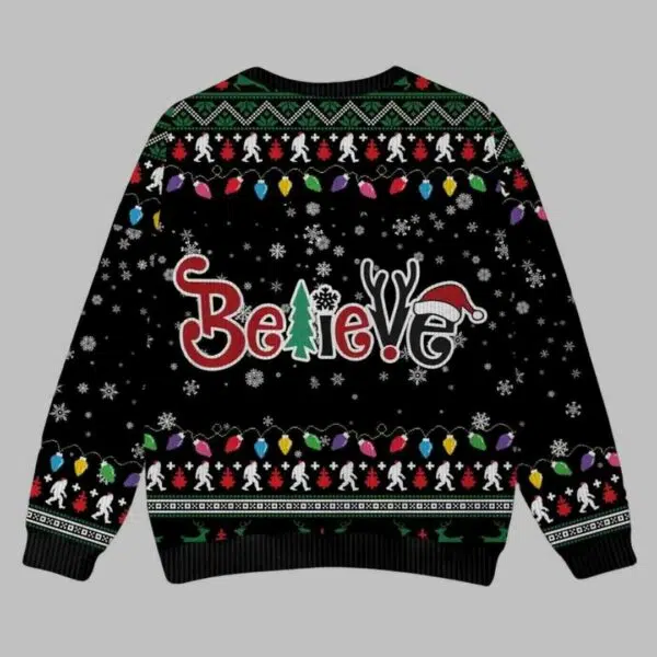 Bigfoot UFO Christmas Ugly Christmas Sweater 3