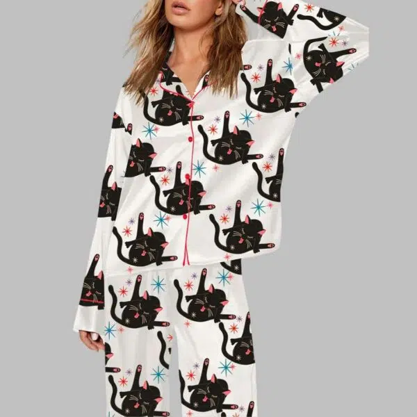 Black Cat Pajama Set 1