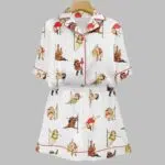 Black Pole Dance Christmas Art Print Pajama Set