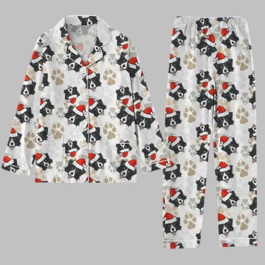 Border Collie Dog Christmas Pajama Set 3