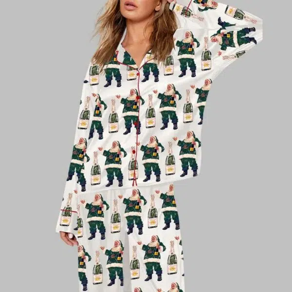 Boujee Santa Champagne Christmas Pajama Set 1