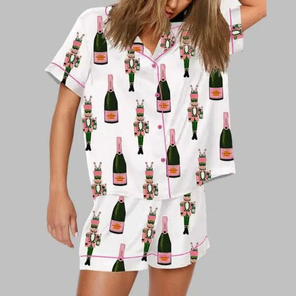 Bucket Nutcracker Champagne Short Sleeve Pajama Set 1