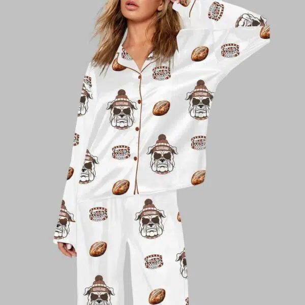 Bulldog Browns Football Pajama Set 1