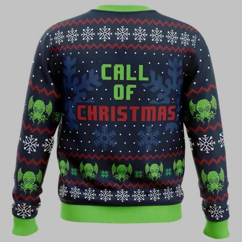 Call Of Cthulhu Santa Hat Ugly Christmas Sweater 3