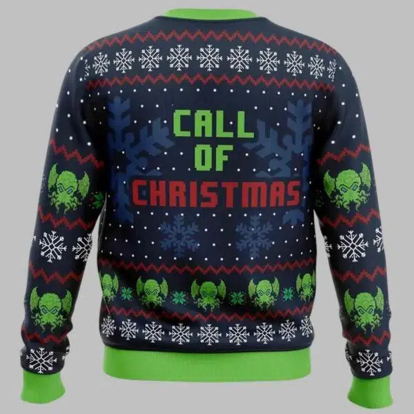 Call Of Cthulhu Santa Hat Ugly Christmas Sweater 3