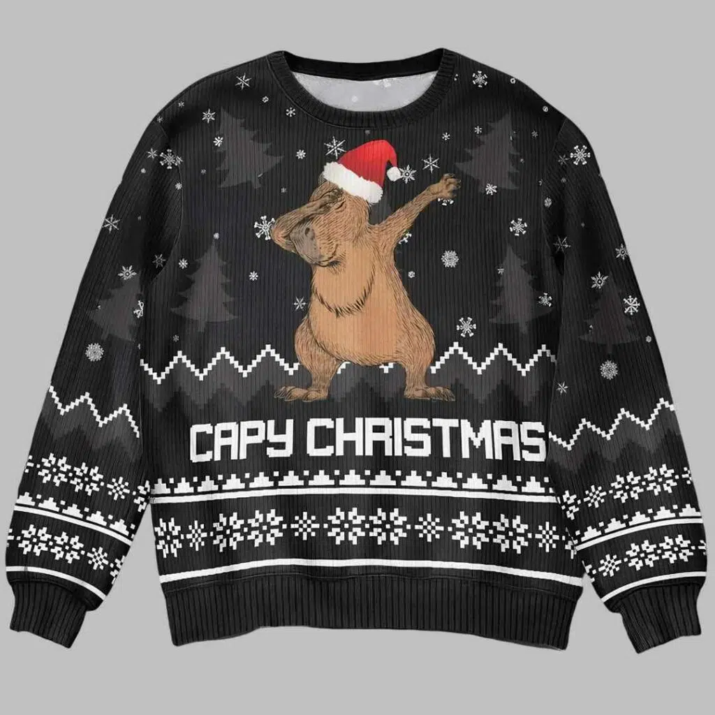 Capybara Capy Ugly Christmas Sweater 3