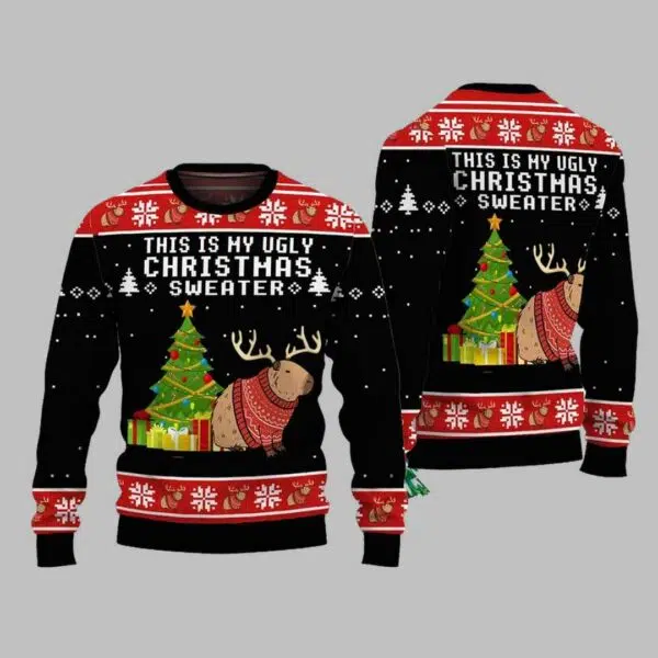 Capybara Holiday Ugly Christmas Sweater 1