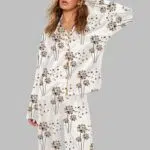 Cat Flower Pajama Set
