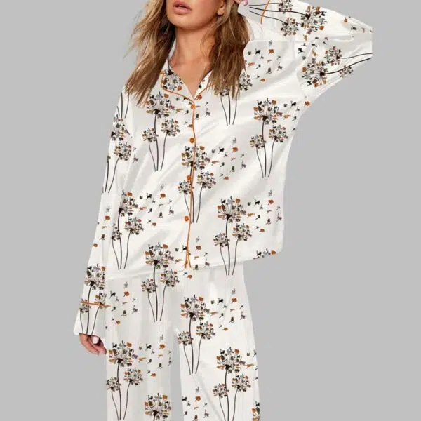 Cat Flower Pajama Set 1