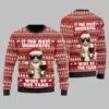 Cat With Wine Glass Ugly Christmas Sweater 1 1