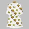 Chicken Kiwi Cake Art Print Pajama Set 1